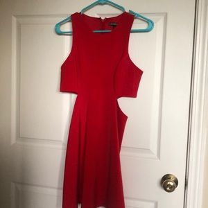 Red open sides dress